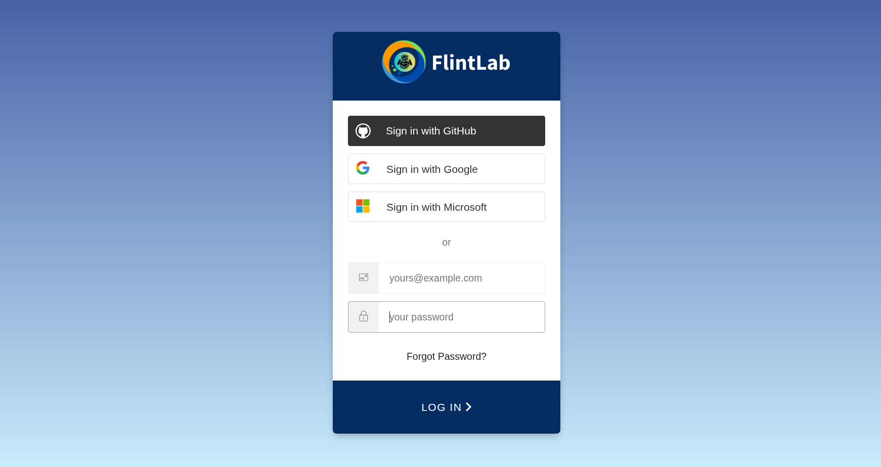 Authentication form