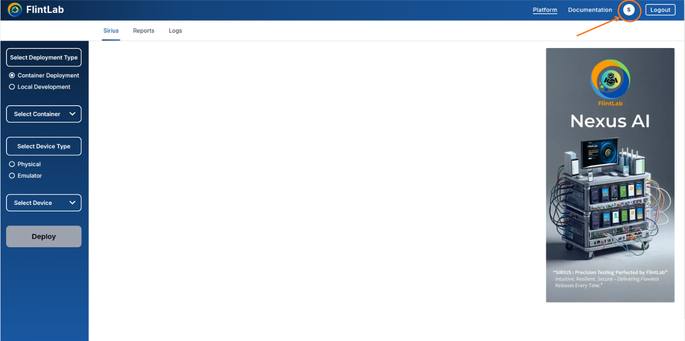 Profile dropdown menu showing Account & Settings option