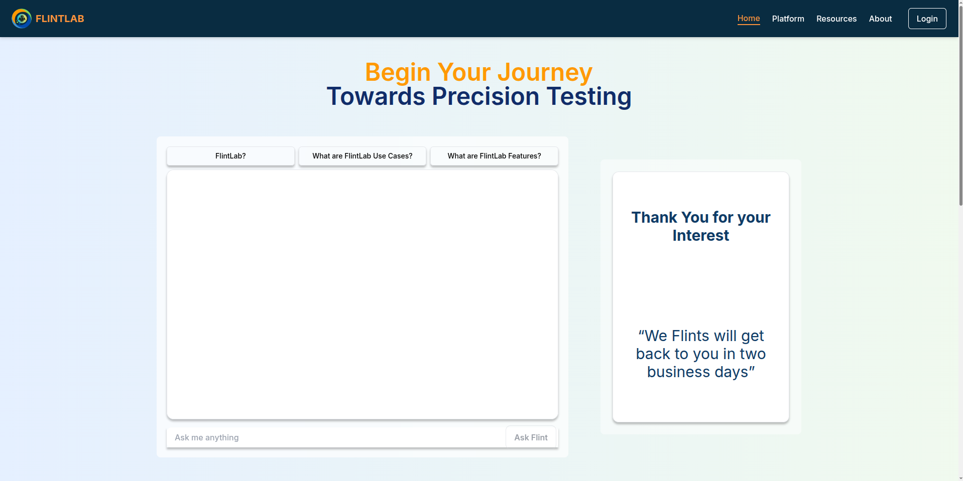 Thank you page after successful demo request submission