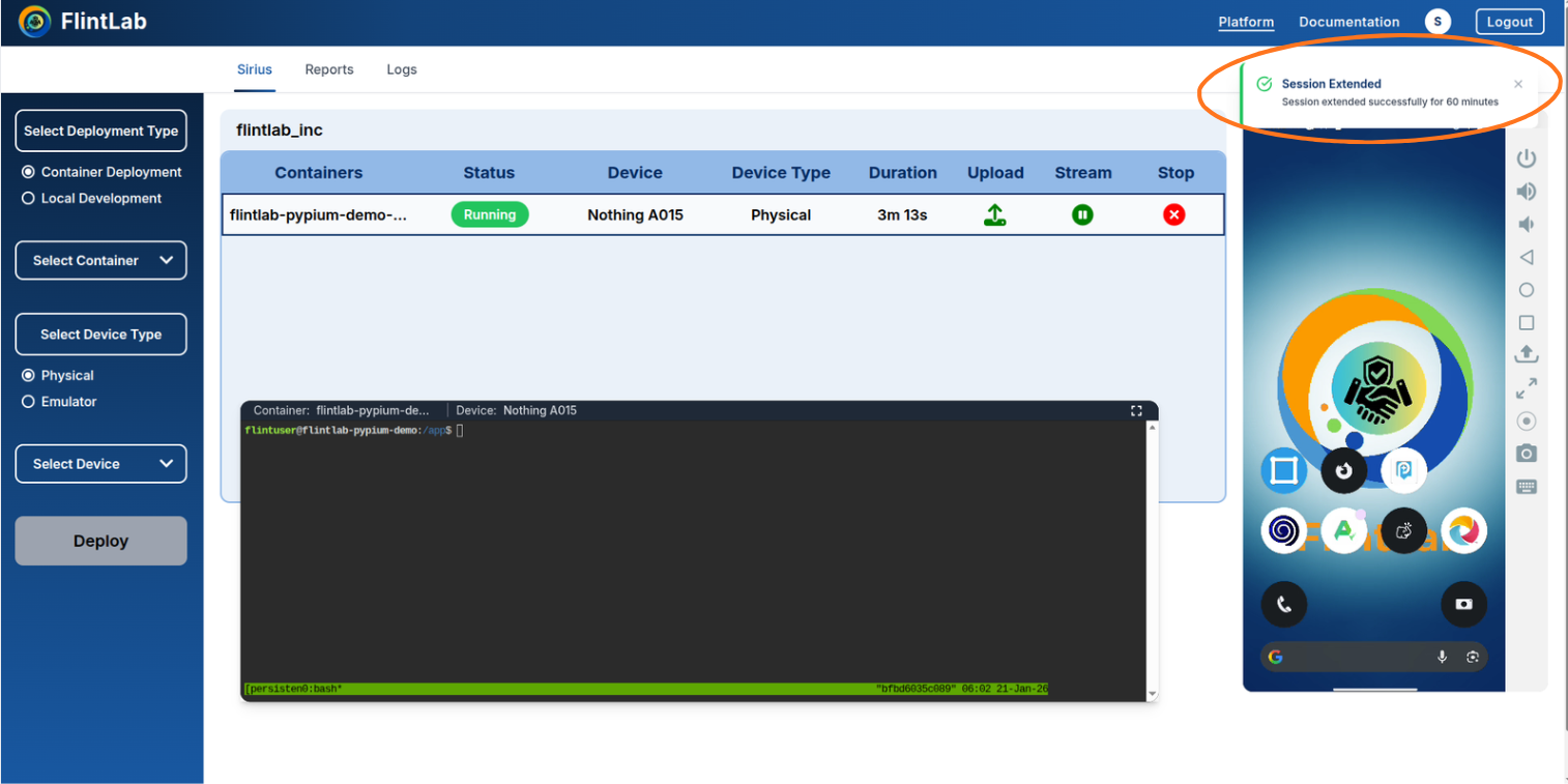 Continue button to confirm extension